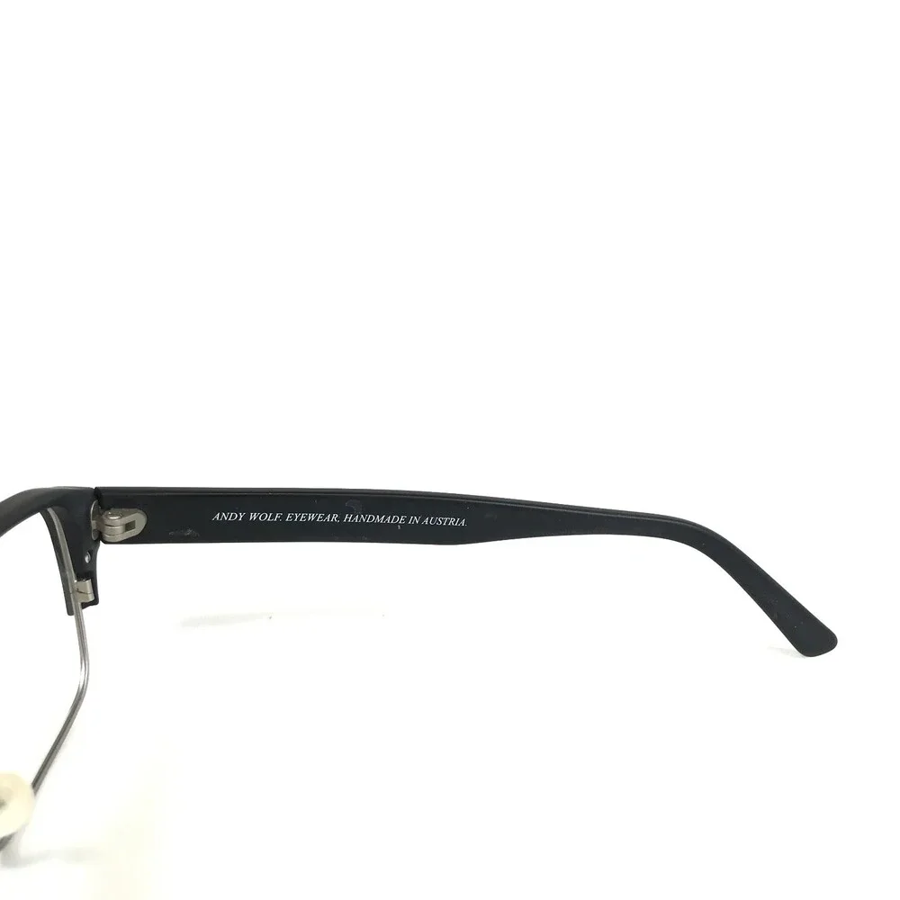 Andy Wolf Eyeglasses Frames 4477 col.f Brown Silver Square Full Rim 54-17-145